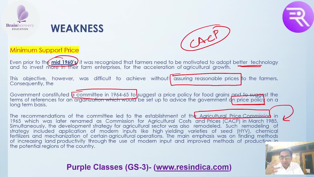 Lesson 7 - Agriculture Subsidies and MSP